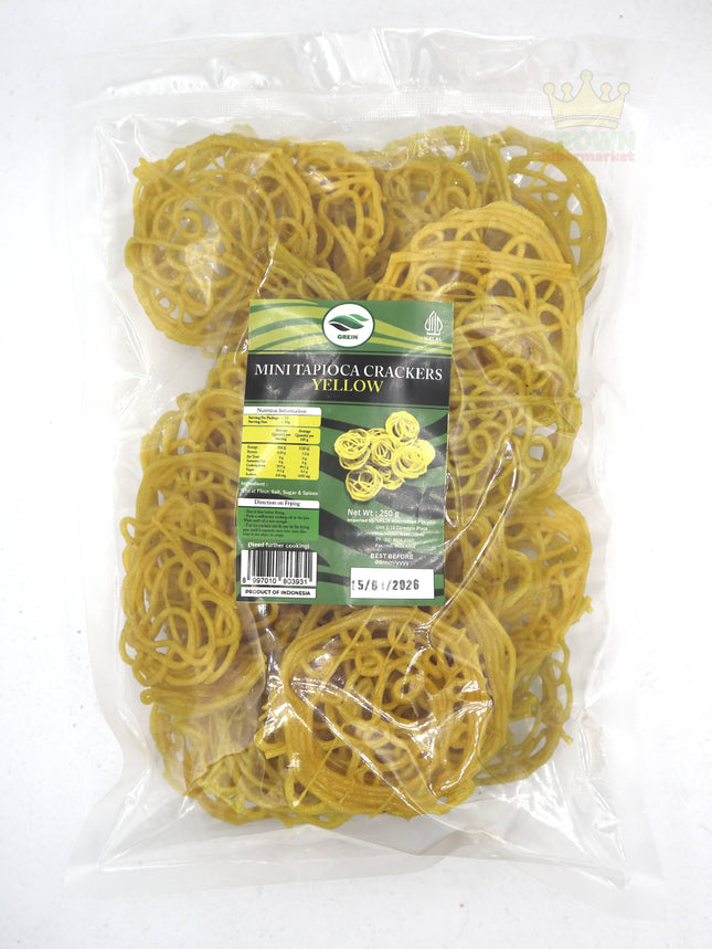 Grein Mini Tapioca Crackers Yellow 250g Uncooked - Crown Supermarket