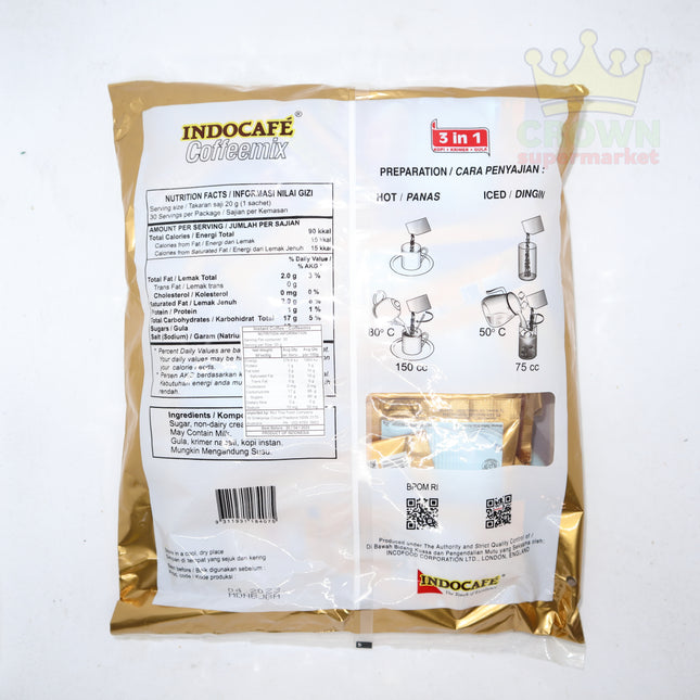 Indocafe Coffeemix 3in1 30x20g - Crown Supermarket