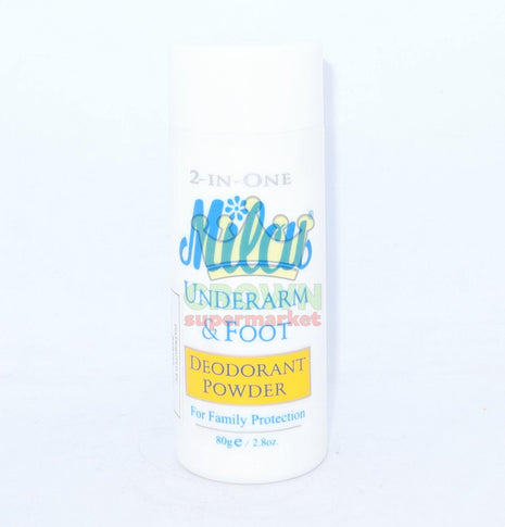Milcu Deodorant Foot and Underarm Powder 80g - Crown Supermarket