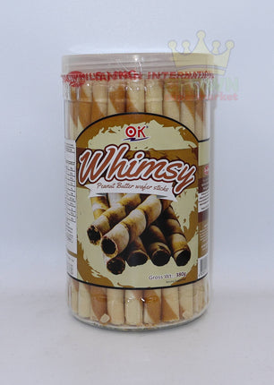 Ok Whimsy Peanut Butter Wafer Sticks 380g - Crown Supermarket