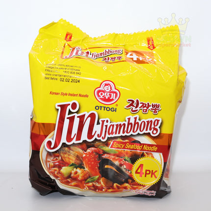 Ottogi Jin Jjambbbong Spicy Seafood 4x130g - Crown Supermarket