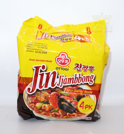 Ottogi Jin Jjambbbong Spicy Seafood 4x130g - Crown Supermarket