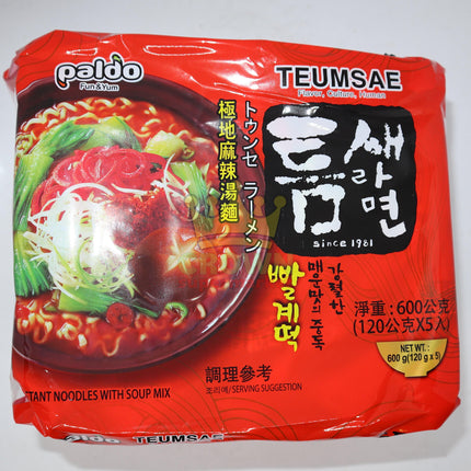 Paldo Teumsae Noodles Soup 5 x 120g - Crown Supermarket