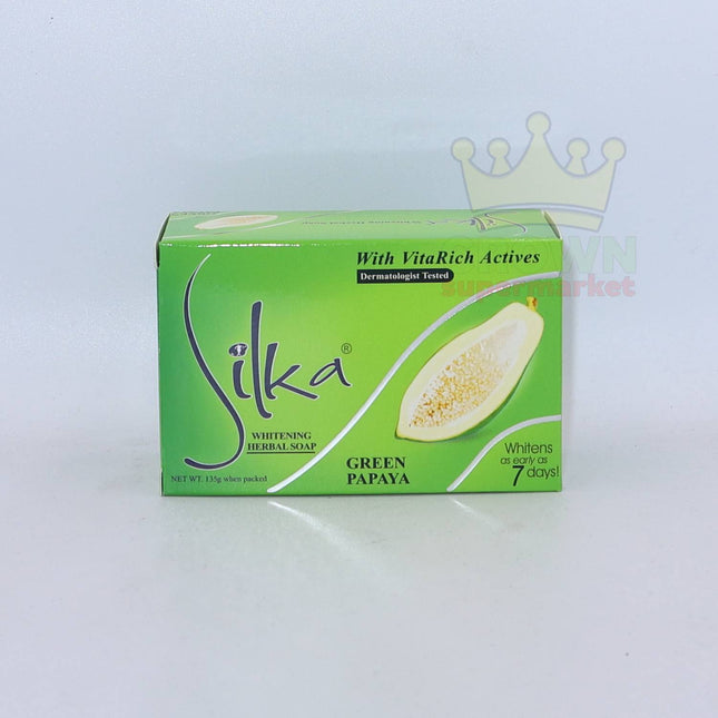 Silka Whitening Herbal Soap Green Papaya 135g - Crown Supermarket