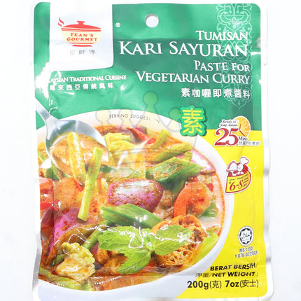 Tean's Vegetarian Curry Paste (Tumisan Kari Sayuran) 200g - Crown Supermarket