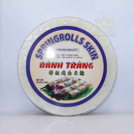 Twin Rabbit Springrolls Skin (Rice Paper) 22cm 1Kg - Crown Supermarket