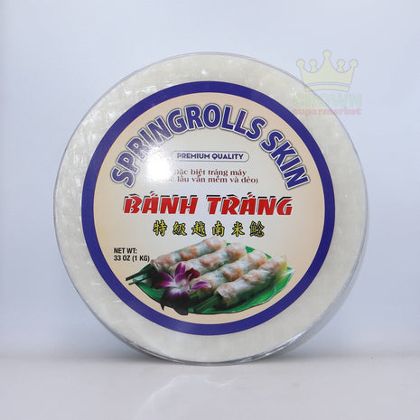 Twin Rabbit Springrolls Skin (Rice Paper) 22cm 1Kg - Crown Supermarket
